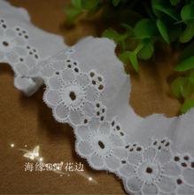 5 Yards Off White Exquisite Vintage Cotton Cloth Embroidery Lace Trim Lace Fabric 4cm Width 2024 - buy cheap