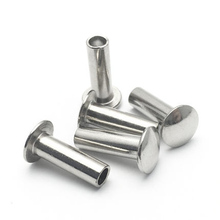 10pcs M6 304 stainless steel flat round head semi-tubular rivet  Hollow nail GB873 4mm-30mm Length 2024 - buy cheap