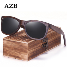 AZB-gafas de sol de madera para hombre, lentes polarizadas con montura de bambú, con caja de bambú, protección UV400 2024 - compra barato