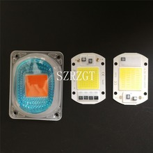 Led cob grow de chip branco + refletor lente refletor f led, 50w, 30w, 20w, 110v/220v