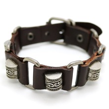 Pulsera de cuero informal para hombre y mujer, brazalete de cuero, estilo Punk, Retro, novedad de 2020 2024 - compra barato