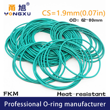 Junta tórica de borracha de flúor, verde fkm, selos cs1.9mm od62/63/64/65/67/68/70/75/80*1.9mm, anéis de vedação, arruela para combustível 2024 - compre barato