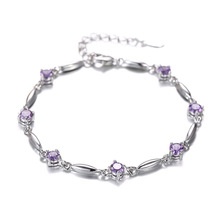 100% Plata de Ley 925-pulsera de cristal brillante para mujer, joyería antialérgica, venta al por mayor, novedad 2024 - compra barato