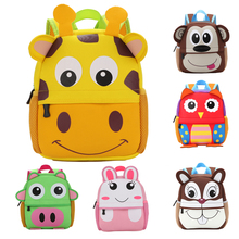 2021 nova marca 3d design dos desenhos animados animais crianças mochilas do jardim de infância menina meninos mochila da criança crianças neoprene sacos de escola 2024 - compre barato