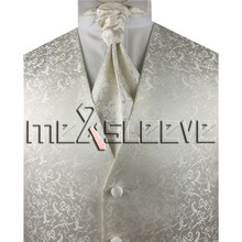 hot sale ivory Men's jacquard floral bridegroom Vest & ascot Tie Set for  Tuxedo 2024 - buy cheap