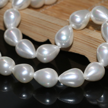Fine jewelry making teardrop natural white shell pearl 10*13mm free shipping wholesale price fashion loose beads 15inch B2278 2024 - buy cheap
