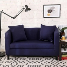 2019 Dark Blue Solid Print Sofa Cover Slipcover Stretch Elastic Spandex/Polyester Chair Loveseat L Shape Sofa Protector 2024 - buy cheap