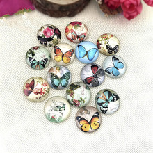 10pcs Mix Beautiful Butterfly Pattern Round Glass Cabochon 12/16/18/20mm Dome Flat Back DIY Cameo Ring Jewelry Finding Supplier 2024 - buy cheap