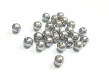 (Elige la talla primero) cuentas de perlas acrílicas de imitación, 6mm/8mm/10mm/12mm/14mm/16mm/18mm/20mm/23mm/25mm/gris plateado 2024 - compra barato