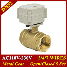 Brass 2 Way 11/4" motorized ball valve 29mm bore AC110-230V 3/4/7 wires DN32 automatic control ball valve for water workds 2024 - buy cheap