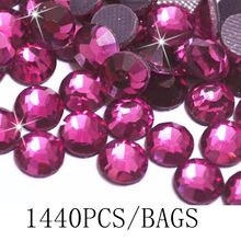 1440pc rose Hot fix Rhinestones Iron On Rhinestones For Clothes Shoes Bags High Quality  DMC Crystal AB Hotfix back Glass Stone 2024 - buy cheap