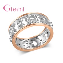 Anillos clásicos multicapa con flores de Plata de Ley 925 Punk para mujer, boda, cumpleaños, regalo de joyas de fiesta 2024 - compra barato