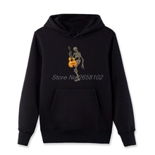 Spring Autumn Men's Cotton Hoodie Skeleton With Gypsy Jazz Guitar Print Hoodies Hip Hop Sweatshirt Coats Harajuku Streetwear 2024 - buy cheap