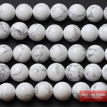 Cuentas de howlita turquesas blanca de piedra Natural, 4, 6, 8, 10, 12mm, tamaño a elegir para la fabricación de joyas TB02 2024 - compra barato