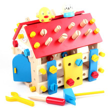 Madre jardín niños juguete de madera juego de madera tornillo tuerca montaje juguetes casa para niños 2024 - compra barato