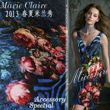 Silks Have 19mm Designer blue flowers Print Satin Fabric Wax japan Woven Material Curtain Cloth Dress stretch 97% Silk Fabric 2024 - buy cheap