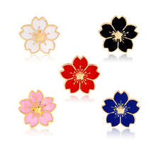 Conjunto de 5 unids/set de broche de flor de cerezo plateado de estilo japonés, ramillete de cuello, camisa, bolsa, gorra, chaqueta, Pin, insignia, regalo de joyería 2024 - compra barato