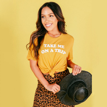 Женская футболка Take Me On A Trip, стильная футболка для кемпинга и путешествий, Повседневная летняя футболка Tumblr, хипстер, гранж, Забавный Топ для отпуска 2024 - купить недорого
