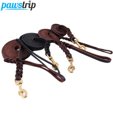 High Quality Genuine Leather Pet Dog Leash Luxury Strong Puppy Collar Leash Lead For Large Dogs S/M/L/XL 2024 - buy cheap