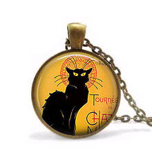 VINTAGE Le Chat Noir art Pendant necklace Black Cat long Necklaces jewelry steampunk men chain women fashion charms cute pendant 2024 - buy cheap