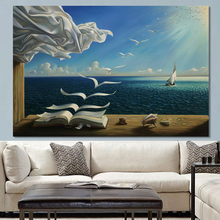 Creative Abstract Seascape Posters and Prints Wall Art Canvas Painting Flying Geeses Book Decorative Pictures for Living Room 2024 - buy cheap