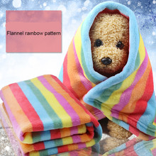 Winter Dog Bed Blankets Fleece Warm Soft Touch Rainbow Color For Small Medium Dog Cat Sleeping Blanket Mats Pets Supplier 2024 - buy cheap