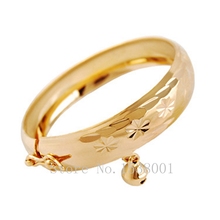 Carved Infant Bracelet  Yellow Gold Filled Openable Baby Bangle Best Choice for Kids 45mm 2024 - buy cheap