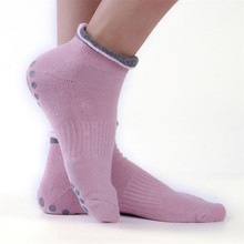 1 Pair Women Yoga Socks Anti Slip Silicone Gym Pilates Ballet Socks Fitness Sport Socks Cotton Breathable Elasticity 4 Colours 2024 - buy cheap