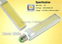 E27|G24 pl led lamp 15W 5050 SMD corn bombillas 64 LED for Home downlight Warm White 85V-265V CE&ROHS 2024 - buy cheap