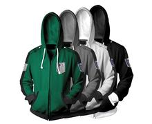 Antumn-chaquetas con cremallera para hombre, Sudadera con capucha con estampado 3d de Anime Attack on Titan, ropa para parte superior masculina 2024 - compra barato