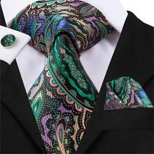 Gravata hi-tie de seda com jacquard masculina, estilo caxemira, moda de pescoço de alta qualidade, de negócios, casamento, festa 2024 - compre barato