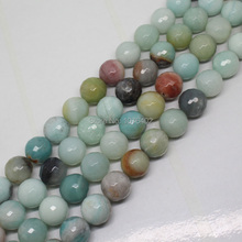 Mini. Order is $7!Wholesale 33pcs,12mm Faceted 128 surface Beautiful Natural Multicolor Amazonite Round Loose Beads 15" 2024 - buy cheap