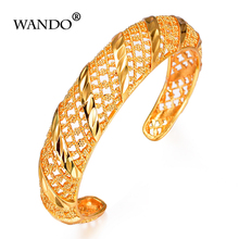WANDO-pulsera grande y ancho con apertura clásica para mujer, joyería Vintage punk, brazaletes Maxi elegantes, wb145 2024 - compra barato