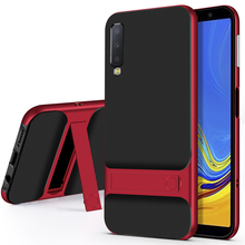 Funda de silicona suave de lujo para Samsung Galaxy A7 2018 + PC con soporte, carcasa trasera protectora híbrida para samsung a7 2018 A750 2024 - compra barato