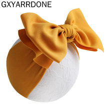 10pcs 2019 New 7 Inch Big Bow Headband For Girls Solid Large Hair Bows Elastic Turban Head Wraps Kids Top Knot Hairband 2024 - buy cheap