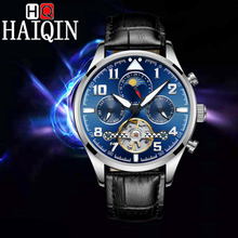 HAIQIN Men's Watches Automatic/Mechanical/Sport/Tourbillon/Moon Phase/Leather/Watch Wen Waterproof Business Watch Montre Homme 2024 - buy cheap