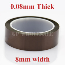 1x 8mm*33M*0.08mm (80um) High Temperature Tape, Adhesive Polyimide Film Tape for transformer ,motor, Insulation Hot Appliance 2024 - buy cheap