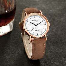 Высококачественные модные женские часы Geneva из искусственной кожи аналоговые кварцевые наручные часы женские часы reloj mujer элегантные 2024 - купить недорого