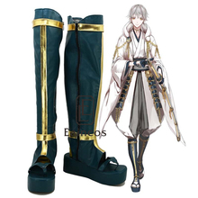 Touken Ranbu Online Tsurumarukuninaga High Boots Cosplay Party Shoes Green Custom-made 2024 - buy cheap