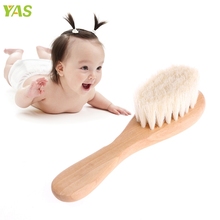 Escova de cabelo para bebê com punho de madeira, escova de cabelo para recém-nascidos, massageador de cabeça infantil para meninos e meninas #330 2024 - compre barato