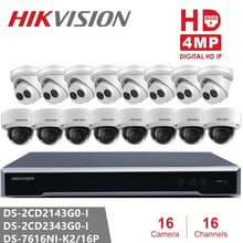 Hikvision DS-7616NI-K2/16P 16CH 16POE H.265 NVR y cámara DS-2CD2343G0-I y DS-2CD2143G0-I 4MP red cámara de seguridad Domo P2P 2024 - compra barato
