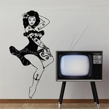 ON SALE Pinup Sally Tattooed Girl Living Room Vinyl Carving Wall Decal Sticker For Home Decor 2024 - buy cheap