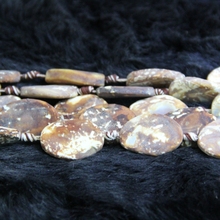 2strand Brown Slab Slice Charms Necklace Beads 15.5inch Tibetan Dzi Beads Loose Gems Stone Beads Tibetan Gate Necklace 2024 - buy cheap