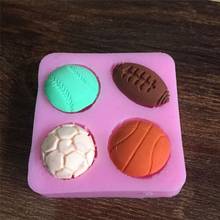 Розовый Футбол Баскетбол Футбол & теннисный мяч торт пресс-форма для шоколада, помадки Кухня украшение торта, выпечки 2024 - купить недорого