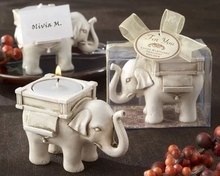 Винтажный подсвечник в виде слона и чая, Керамический Свадебный домашний декор цвета слоновой кости 2024 - купить недорого