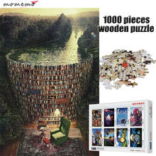 MOMEMO Bookshelf Canal Adult Puzzle 1000 Pieces Wooden Puzzle Toy Jigsaw Puzzles Wooden Puzzle Games Children Educational Toys 2024 - buy cheap