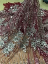 New arrival Jolin-3.2704 french net lace fabric with glued glitter sequins lace african tulle lace fabric 2024 - buy cheap