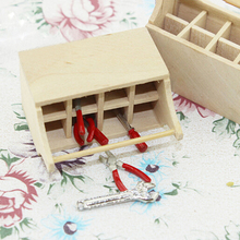 1/12 miniatura dollhouse toolkit de madeira caixa de ferramentas móveis brinquedo conjunto cenas vida bonecas acessórios decoração modelo brinquedos 2024 - compre barato