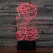Cartoon Snake Night Light 3D USB Touch Switch Acrylic 7 Color Gradient Atmosphere Lamps Lighting Party Decor Drop Shipping 2024 - buy cheap