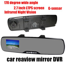 Espejo retrovisor para coche 2,7 pulgadas TFT pantalla coche DVR 120 grados lente gran angular visión nocturna infrarroja 2024 - compra barato
